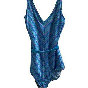 Vintage One Piece Swimsuit with Belt Size 12 E Stewart🩱